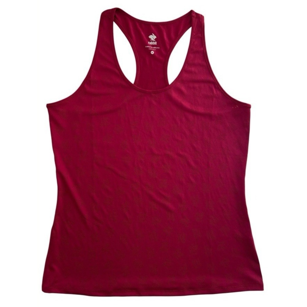 Rabbit Bunny Hop Tank XL Dark Red Mesh Racerback Running Top Womens Breathable